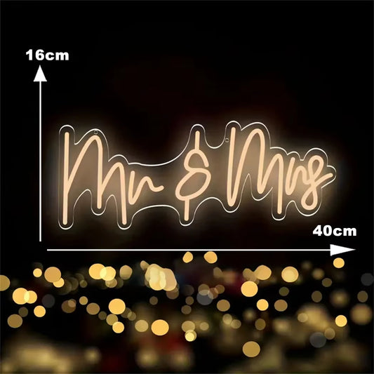 Mr and Mrs Neon Sign, Wall Decoration Light for Wedding and Engagement Decoration, Cheers to Love Neon Sign, LED Neon Signs