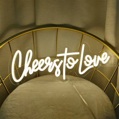 Mr and Mrs Neon Sign, Wall Decoration Light for Wedding and Engagement Decoration, Cheers to Love Neon Sign, LED Neon Signs