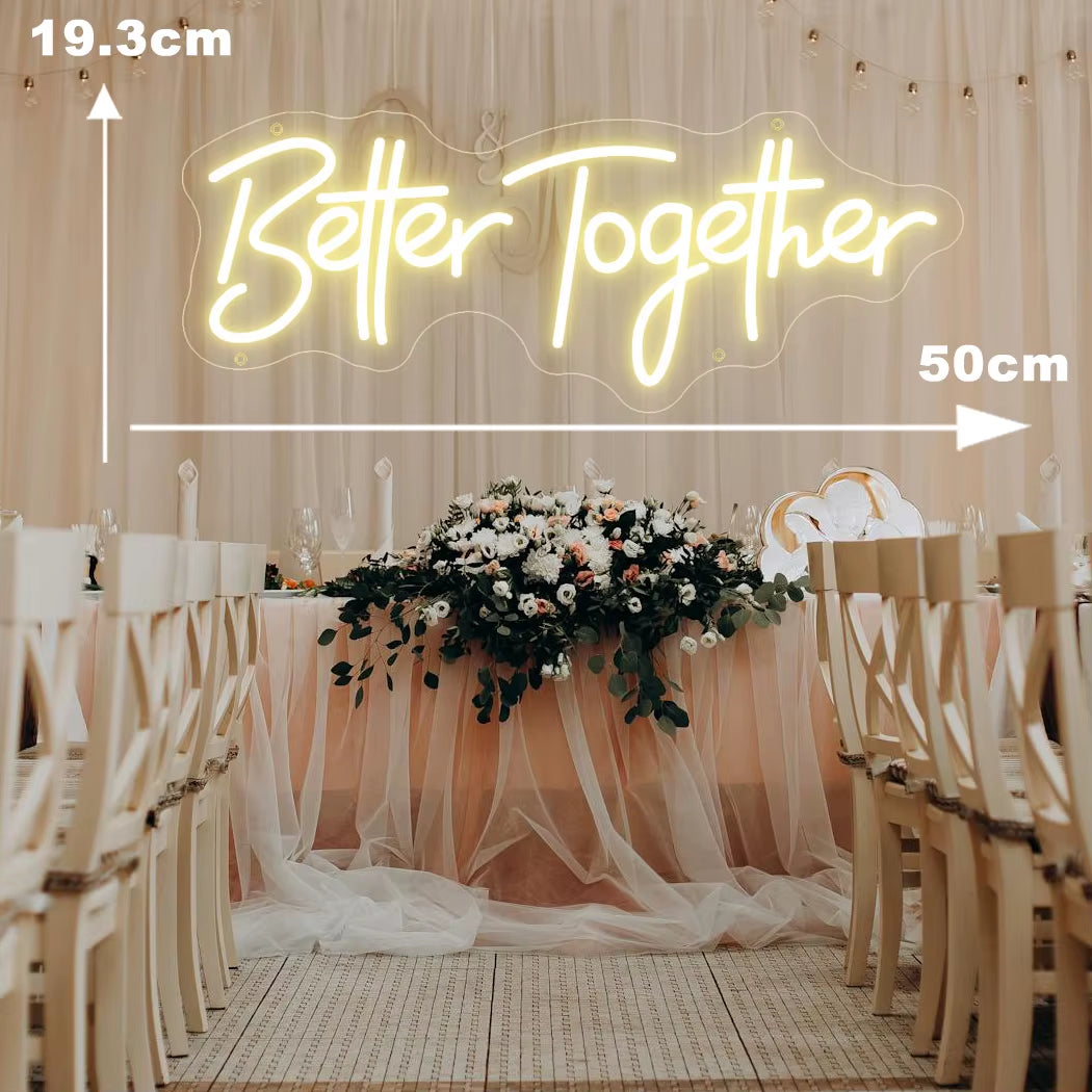 Always Forever LED Neon Sign Room Wall Decor Wedding Light for Engagement Birthday Wedding Party Gift USB Powered Neon LED Signs