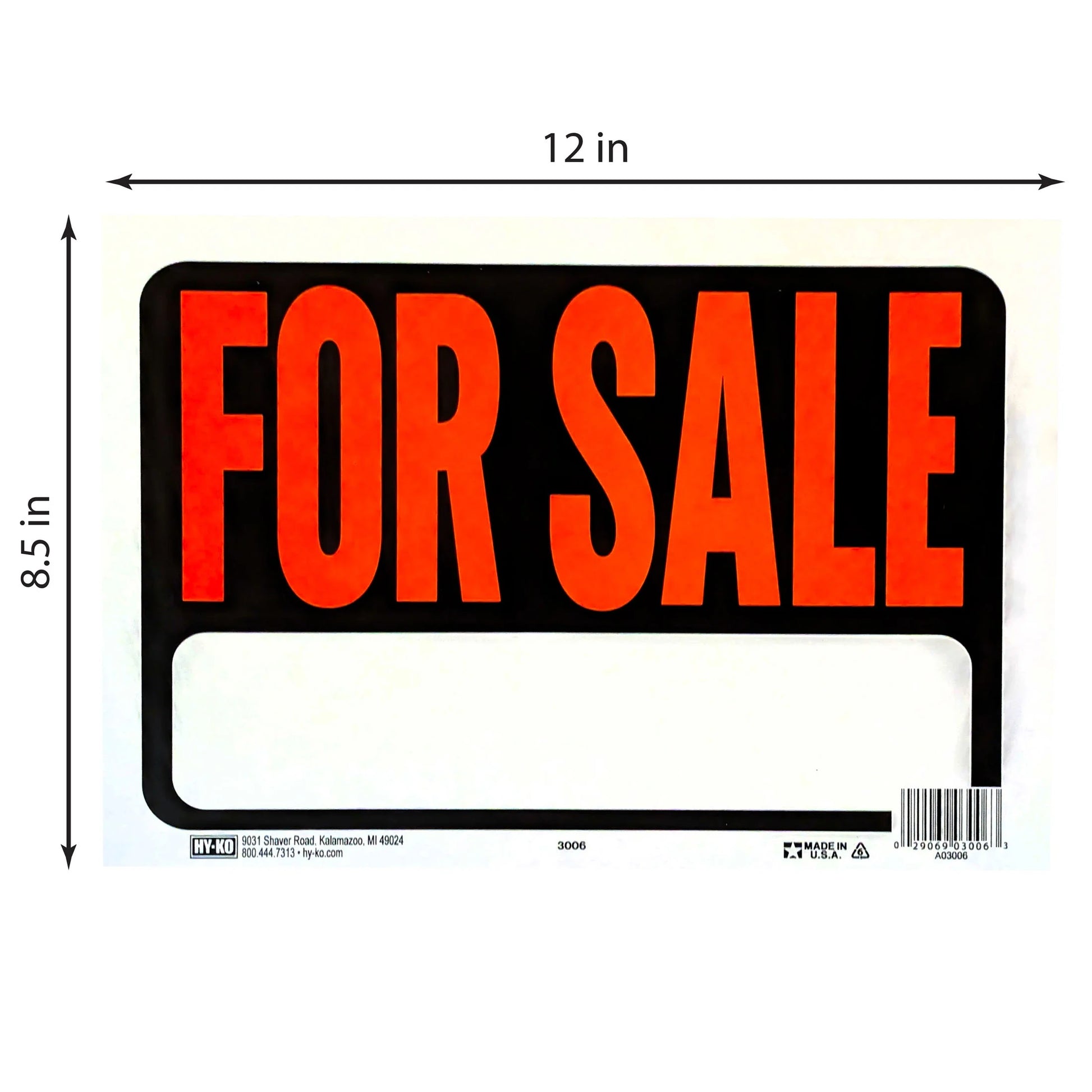 Hy-Glo Series 3006 Identification Sign, for Sale Fluorescent Orange, Plastic Material
