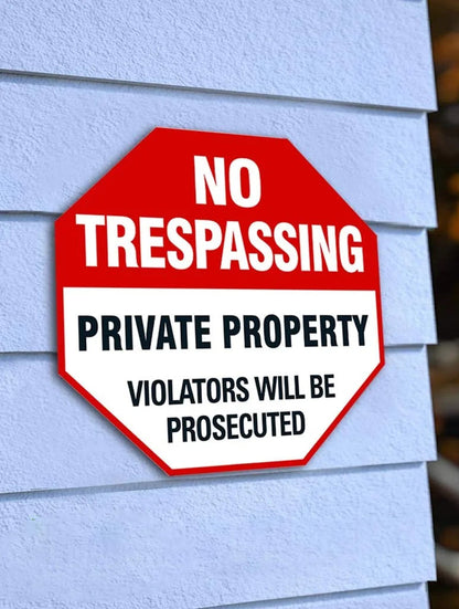 Home Decor , NO TRESPASSING Flag Metal Sign Poster Yard Signs Plaque Bar Club Cafe Garage