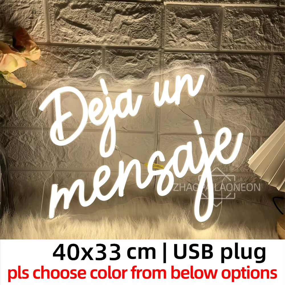 Led Leave a Message Neon Sign Bedroom Party Wall Decor Laisser Un Message Neon Lights USB Wedding Coffee Bar Decoeation Signs