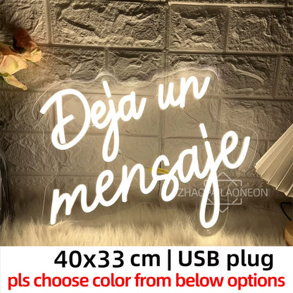 Led Leave a Message Neon Sign Bedroom Party Wall Decor Laisser Un Message Neon Lights USB Wedding Coffee Bar Decoeation Signs