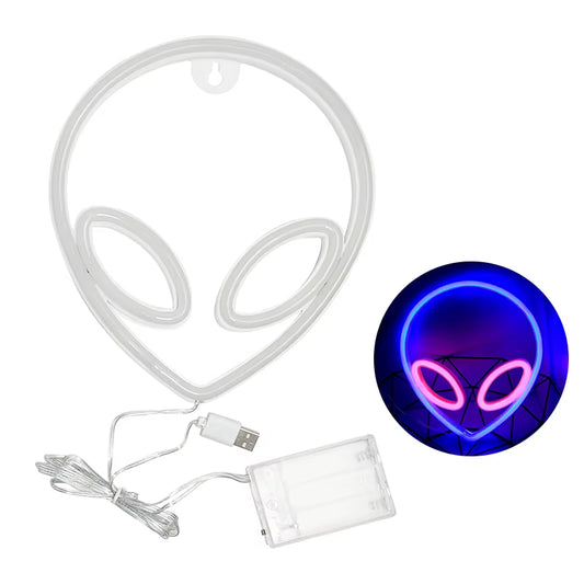 Alien LED Neon Signs Light Logo Gaming Wall Lamp Funny Alien Atmosphere Lighting for Kids Gift Game Office Party Camping Decor