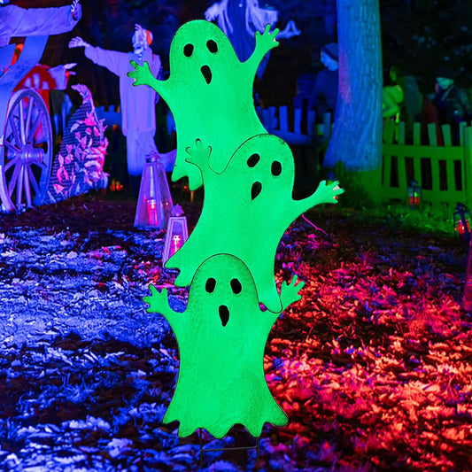 Halloween Ghost Decorations Yard Halloween Outdoor Light-Up Ghost Lawn Stakes